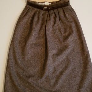 Vintage JH Collectibles Brown Wool Skirt, Size 6